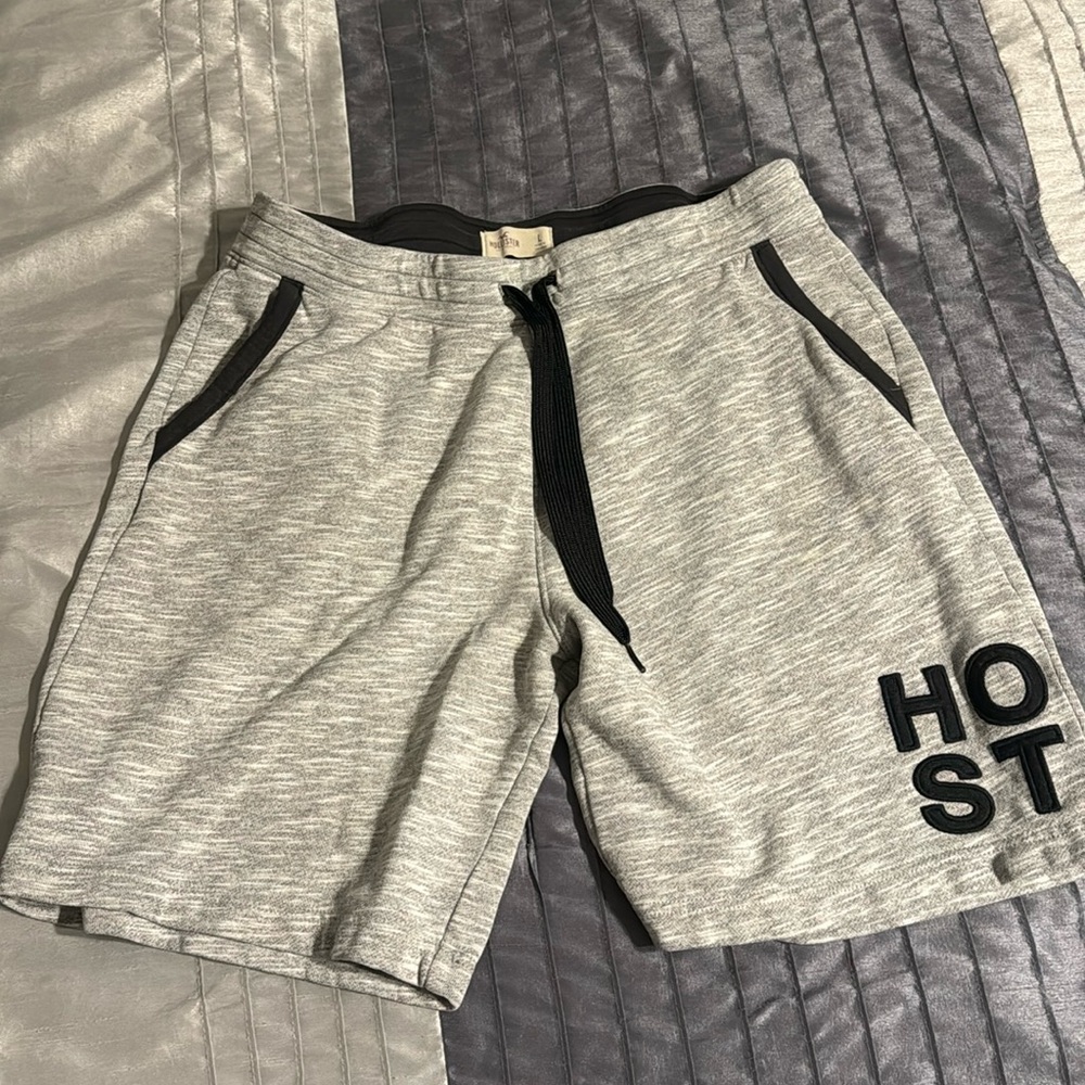 Hollister, shorts, gray and black, large